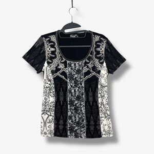 Vanilla Sugar Top Womens M Lace Trim  Patchwork Fairycore Cottagecore Boho